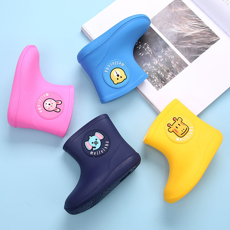 Non-slip Stylish Rubber Shoes Men's And Women's Children & Baby Baby Velvet Rain Boots