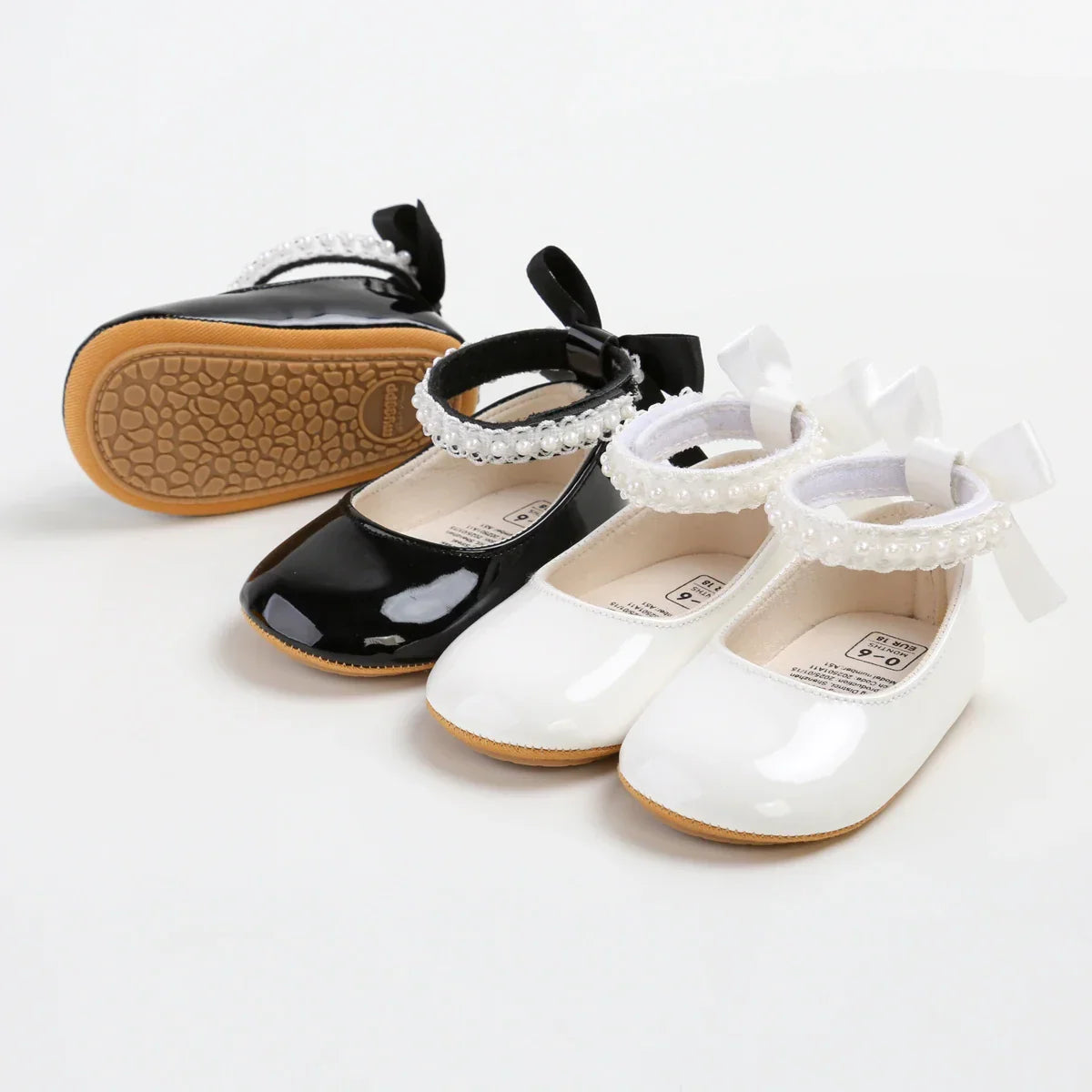 Infant Baby Girls Mary Jane Flats Bow Non-Slip Soft Sole Princess Toddler First Walkers Sneaker Wedding Dress Dancing Shoes