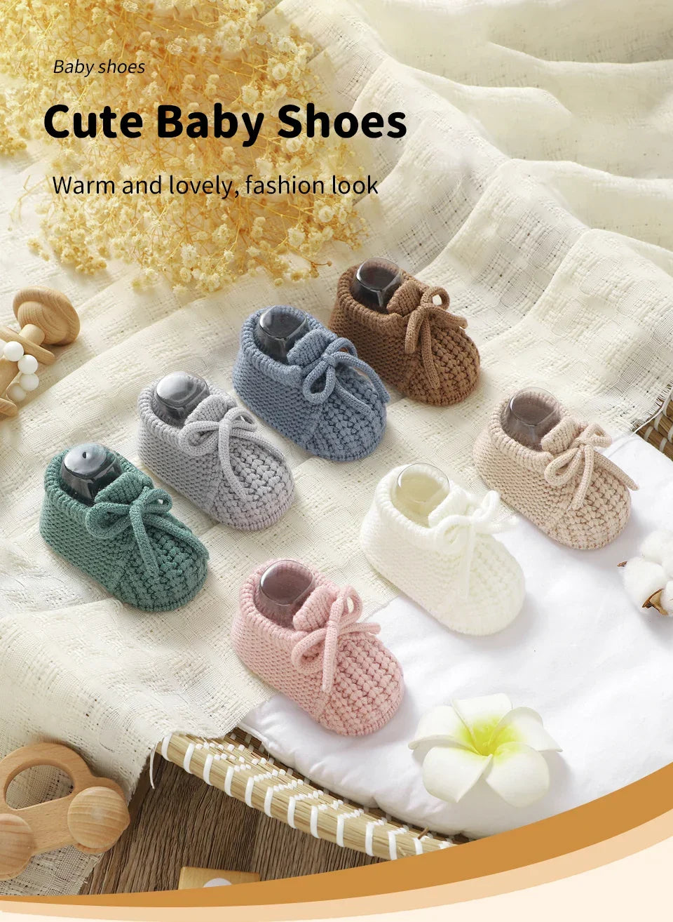 Baby Shoes Knitted Newborn Bed Footwear 0-18M Warm Clothing Accessories Infant Boys Girls First Boots Fashion Solid Toddler Kid