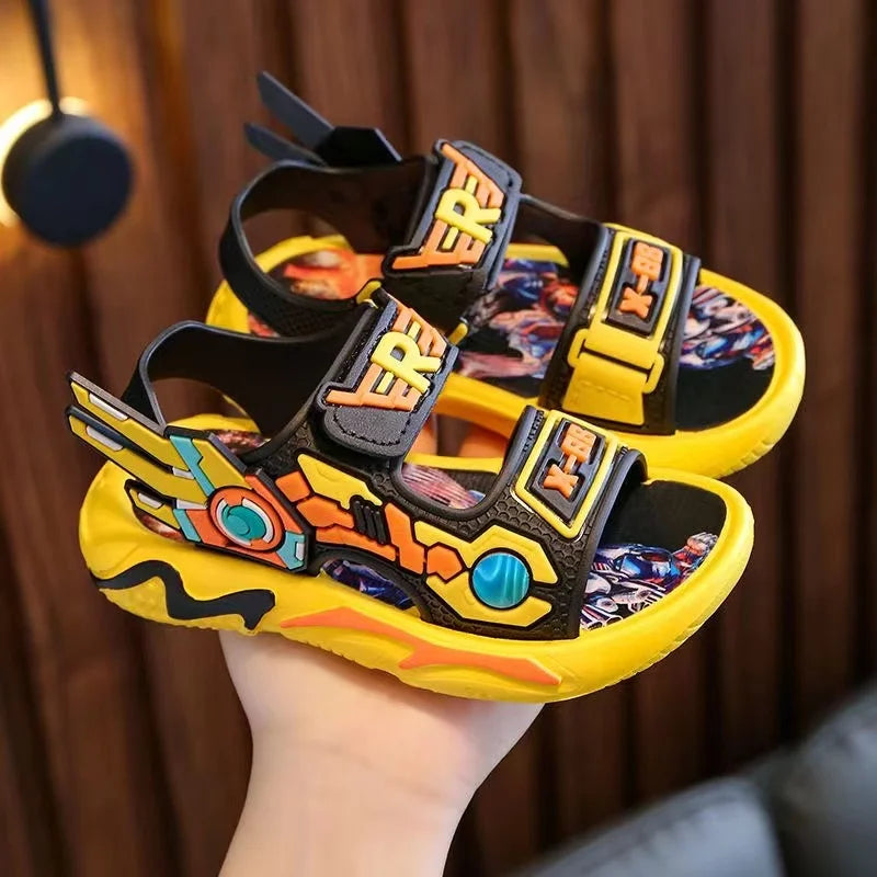 Vibrant Anime-Inspired Open-Toe Sandals for Boys - Breathable, Wear-Resistant, and Comfortable for All Seasons - Perfect for Cas