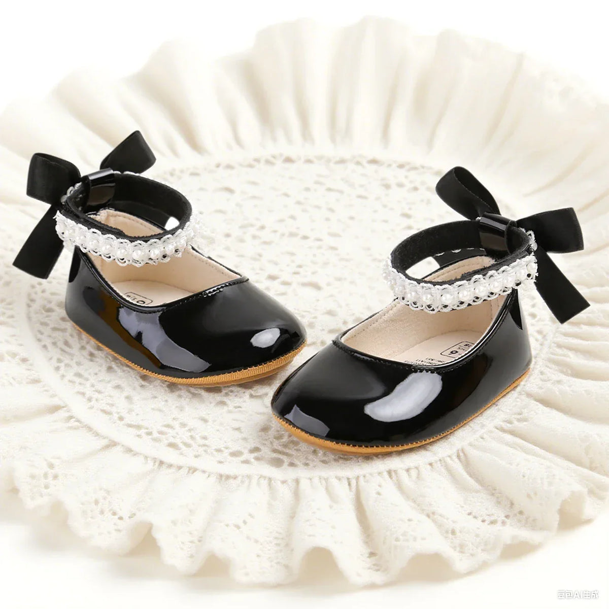 Infant Baby Girls Mary Jane Flats Bow Non-Slip Soft Sole Princess Toddler First Walkers Sneaker Wedding Dress Dancing Shoes
