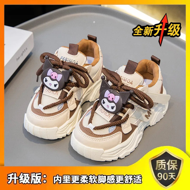 Anime Girls Kuromi Autumn New Board Shoes Sanrio Sports Dad Shoes Children Cartoon Kawaii Comfortable Breathable Casual Shoes