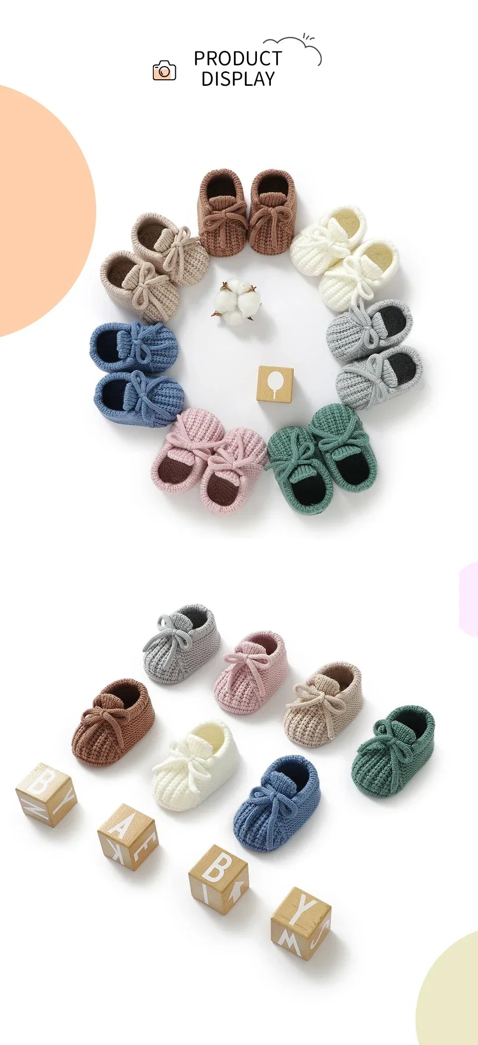 Baby Shoes Knitted Newborn Bed Footwear 0-18M Warm Clothing Accessories Infant Boys Girls First Boots Fashion Solid Toddler Kid
