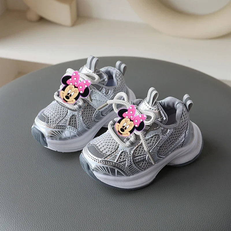 Disney Mickey Mouse Girl Sports Shoes Spring Autumn Soft Sole Sneakers Children Casual Shoes Boy cute Breathable Running Shoes