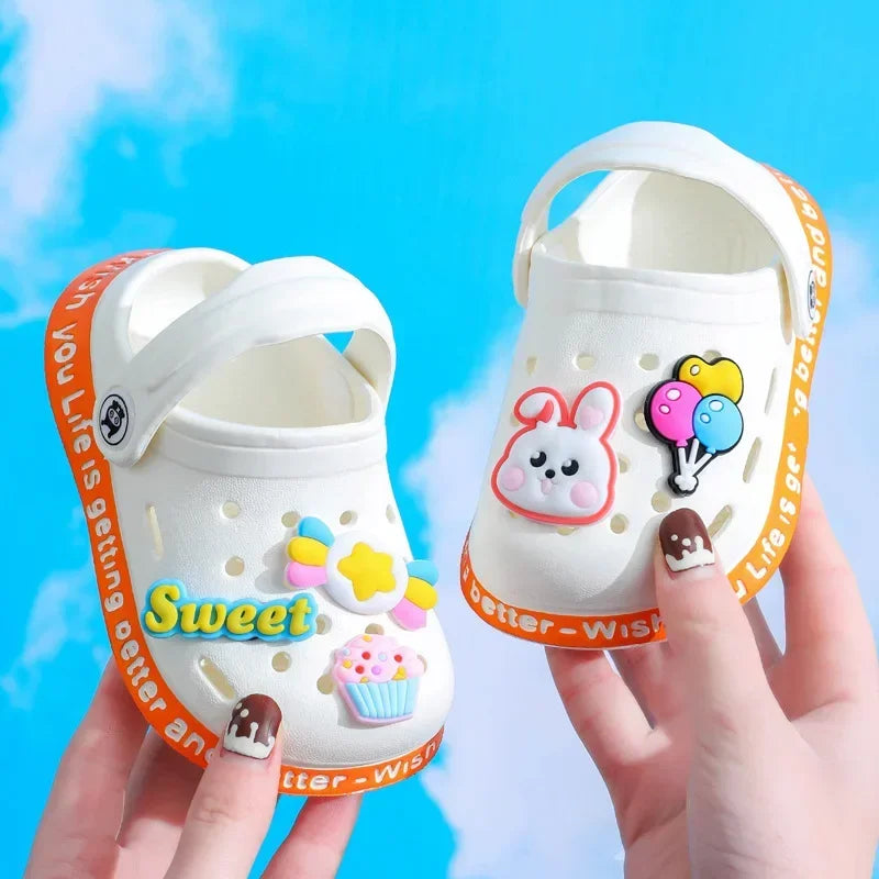 Summer Kids ShoesSandals Hole Children's Shoes Slippers Soft Anti-Skid Cartoon Design Hole Baby Shoes Sandy Beach For Boys Girls