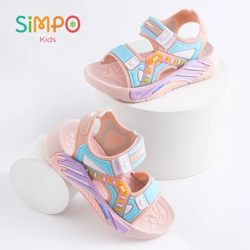 One Pairs of Summer Kids' Sandals Unisex Soft Bottom Casual Beach Shoes for Primary School Students