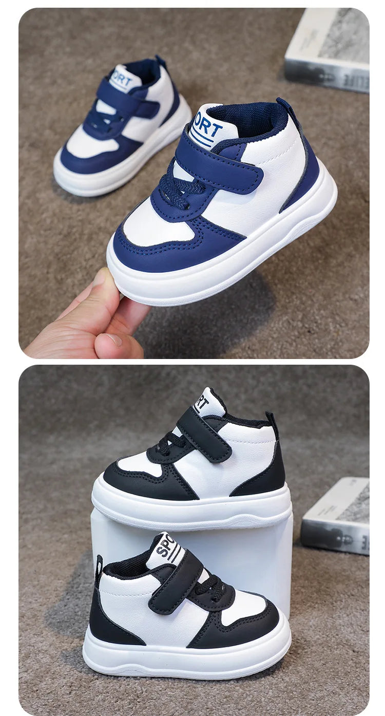 Fashion Kids Sneakers Spring Autumn High Top Breathable Casual Shoes Girls Non-slip Board Shoes Boys Outdoors Basketball Shoes