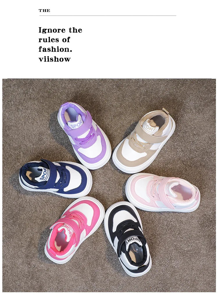 Fashion Kids Sneakers Spring Autumn High Top Breathable Casual Shoes Girls Non-slip Board Shoes Boys Outdoors Basketball Shoes