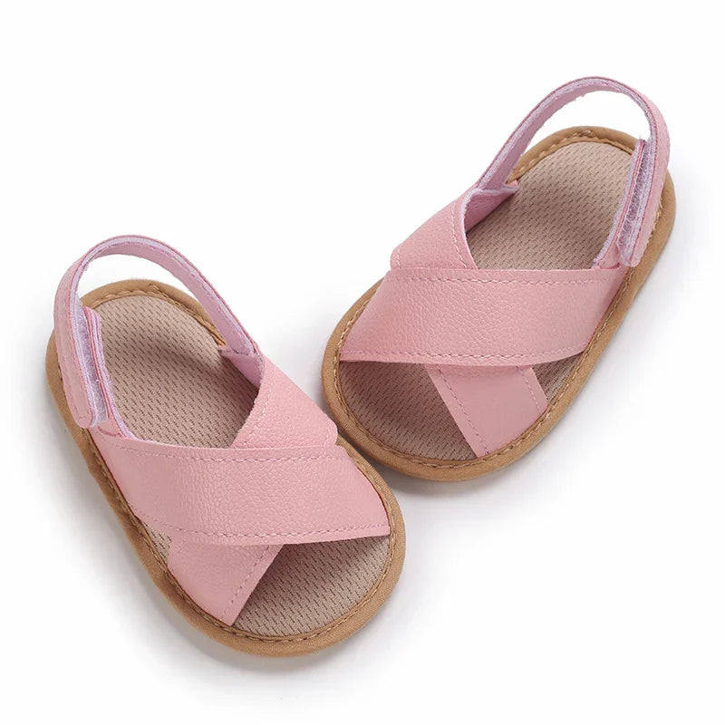 Casual Cute Solid Color Open Toe Sandals For Baby Boy Girls Breathable Lightweight Walking Shoes For Spring And Summer