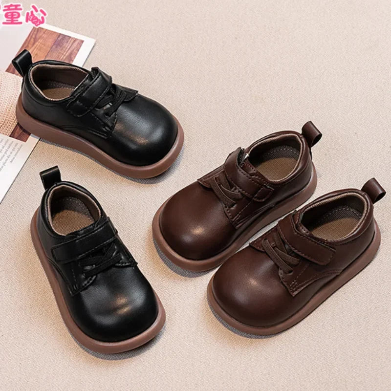 Kawaii Casual Shoe Fashion Childrens Shoes Baby Soft Sole Leather Shoes Toddler Walking Shoes Non Slip British Style Casual New